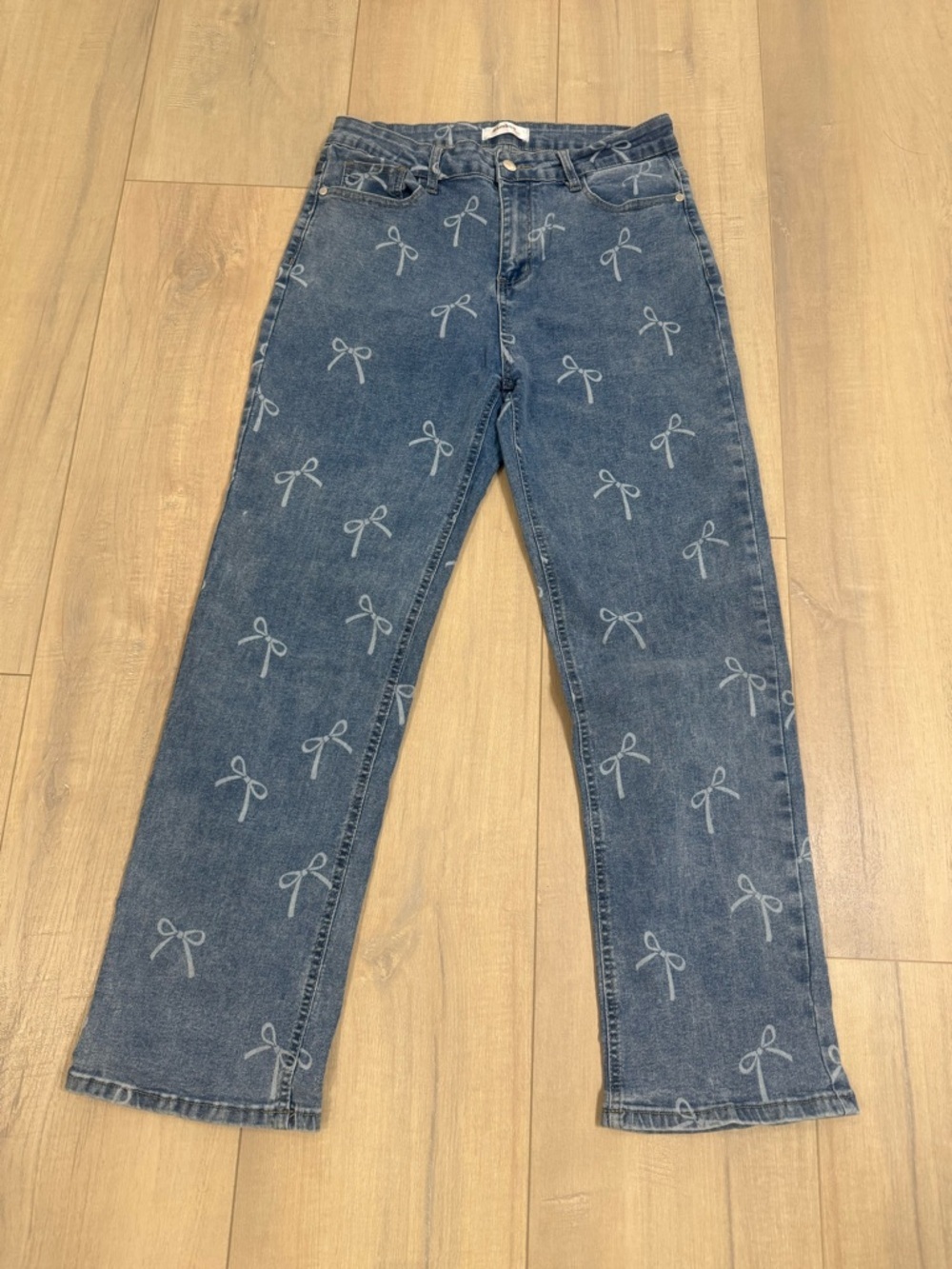 BAMBOO Light Blue Denim Jeans with Inner Label Detail
